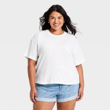 Women’s Vintage Jersey Crew Neck T-Shirt - Universal Thread™ White XXL