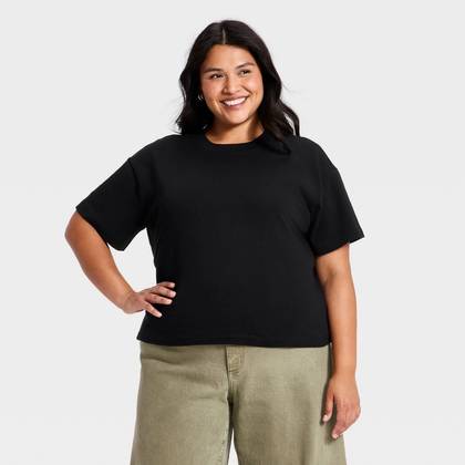 Women’s Vintage Jersey Crewneck T-Shirt - Universal Thread™ Black XXL
