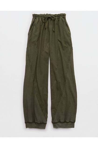 Aerie Unwind Waffle Jogger Festive Olive