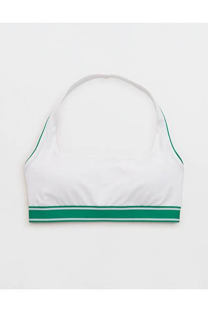 OFFLINE By Aerie Real Me Xtra Track Halter Sports Bra White