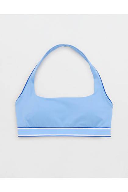OFFLINE By Aerie Real Me Xtra Track Halter Sports Bra Horizon Sky