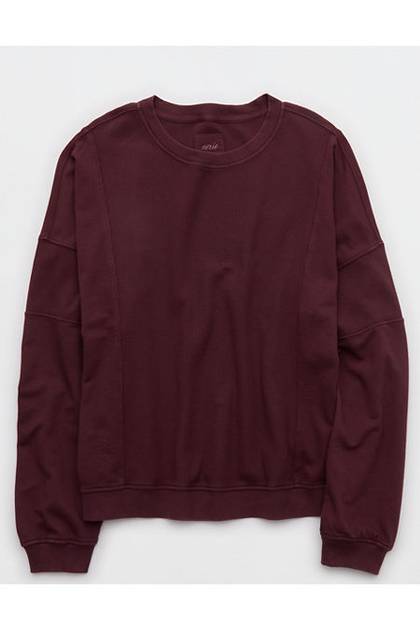 Aerie Unwind Waffle Long Sleeve T-Shirt Royal Berry