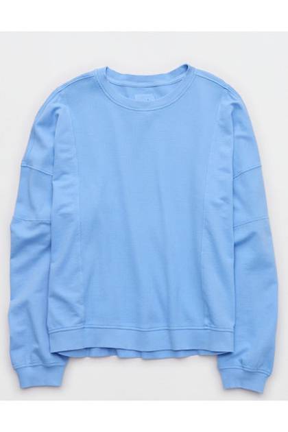 Aerie Unwind Waffle Long Sleeve T-Shirt Horizon Sky