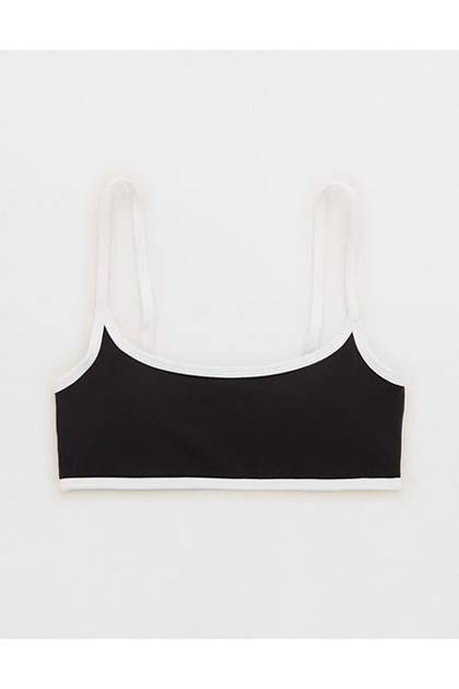 OFFLINE By Aerie Real Me Tipped Scoop Sports Bra True Black