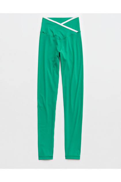 OFFLINE By Aerie Real Me Tipped High Waisted Crossover Legging Pine