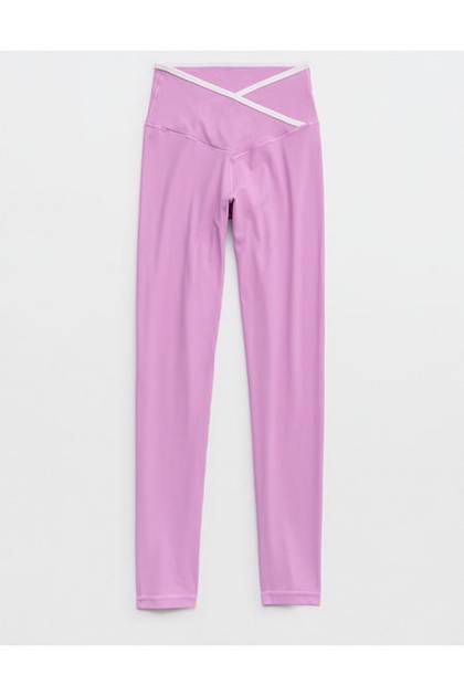 OFFLINE By Aerie Real Me Tipped High Waisted Crossover Legging Purple Space