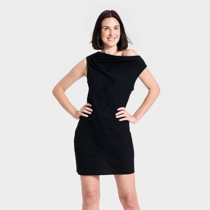 Women's Off the Shoulder Mini Dress - A New Day™ Black XS