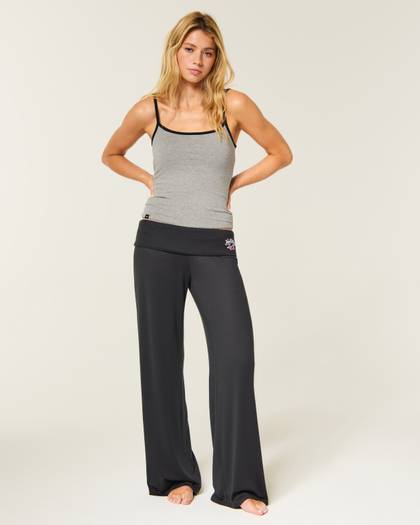 Always Cozy Foldover Waist Knit Wide-Leg Pants