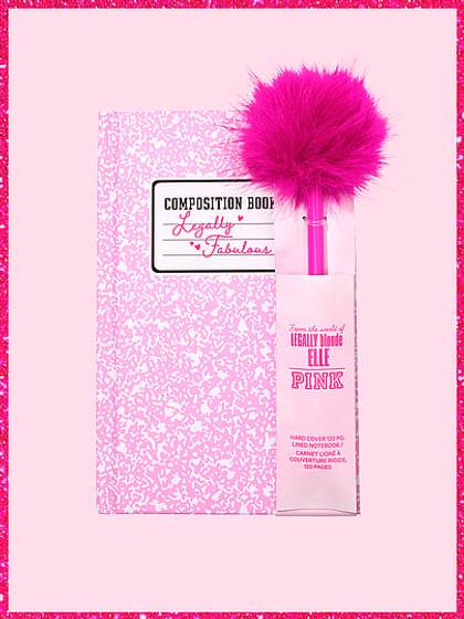 PINK | Elle Notebook & Fuzzy Pen Set