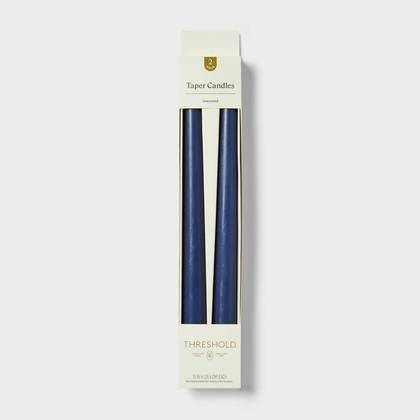 2pk Core Taper Candle Set Dark Blue - Threshold™