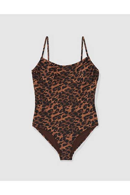 Aerie Bandeau One Piece Swimsuit Canyon Sun