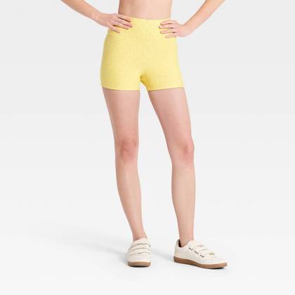 Women's Seamless Eyelet High-Rise Bike Shorts 3" - JoyLab™ Yellow L