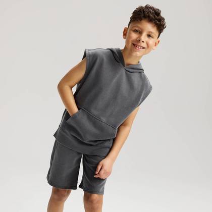 Boys' French Terry 'At the Knee' Shorts - Cat & Jack™ Charcoal Gray XS