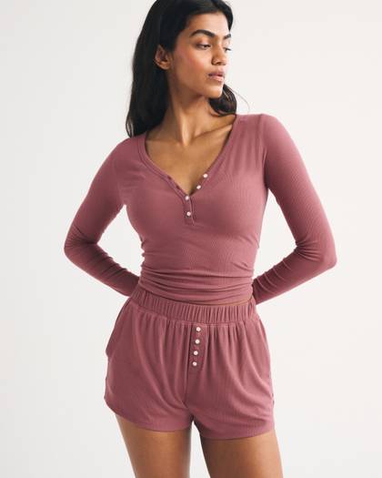 High Rise Ribbed Lounge Short