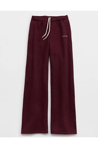 OFFLINE By Aerie Cloud Fleece Trouser Royal Berry