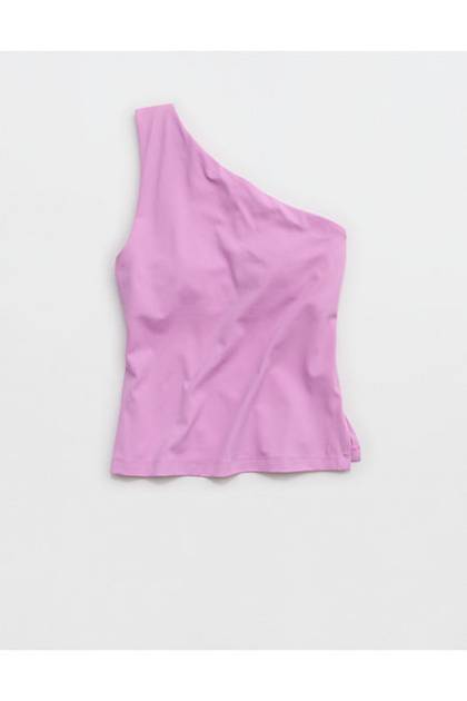 OFFLINE By Aerie Real Me XTRA One Shoulder Tank Top Planet Pink