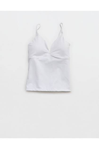 OFFLINE By Aerie The Hugger Plunge Tank Top White