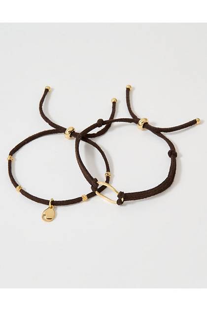 Aerie Suede Cord Bracelet Gold