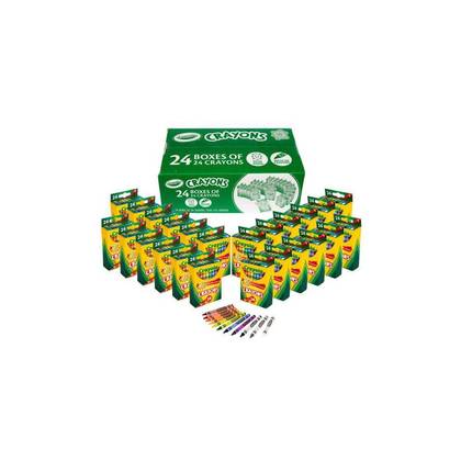 Crayola 24 Packs of 24ct Crayons Bulk 576ct, Classroom Must Haves for Teachers, Kids School Supplies, Individual Packs, Gifts for Teachers, Ages 3+