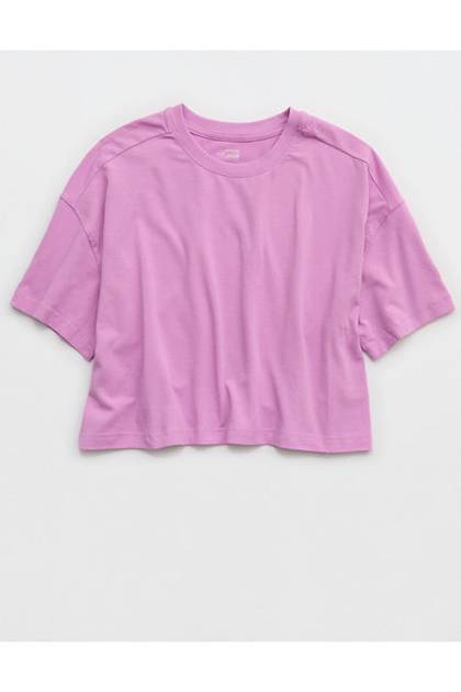 OFFLINE By Aerie Let's Stretch Cropped T-Shirt Planet Pink