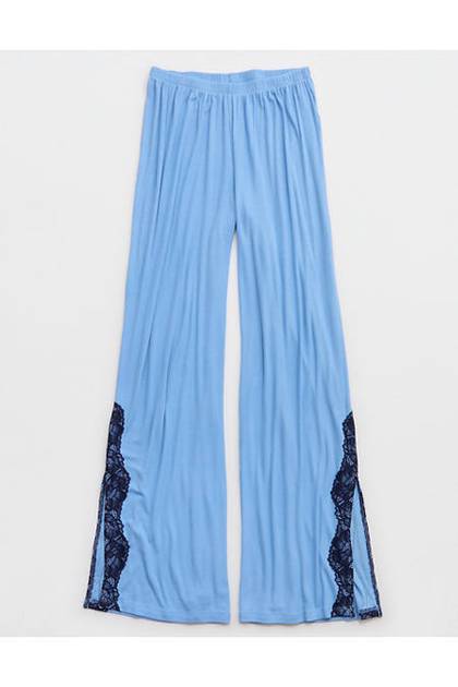 OVERSLEPT by Aerie Real Soft® Ribbed Trouser PJ Horizon Sky