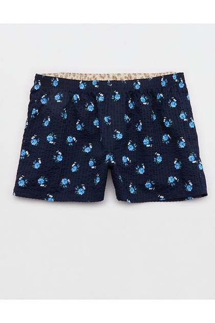 Aerie Around Town Seersucker Boxer Rich Navy