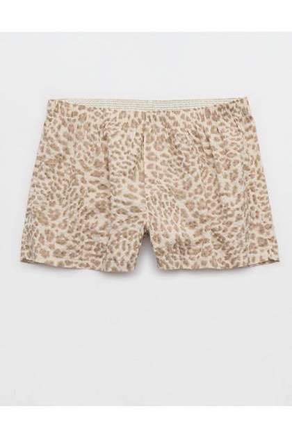 OVERSLEPT by Aerie Around Town Seersucker Boxer Sands