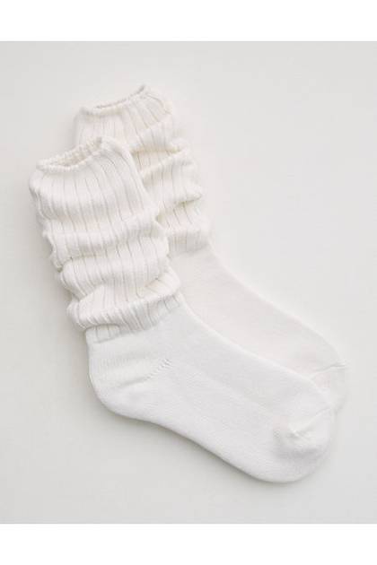 Aerie Marled Slouchy Socks Cream