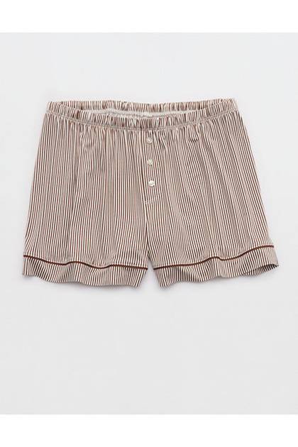 OVERSLEPT by Aerie Real Soft® Piping PJ Short Universe