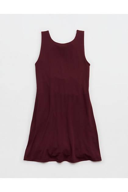 OFFLINE By Aerie Real Me Tie Back Dress Royal Berry