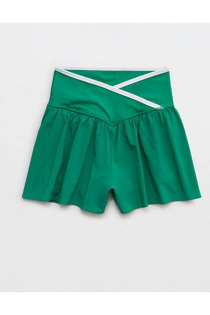 OFFLINE By Aerie Real Me Tipped Crossover Flowy Short Pine