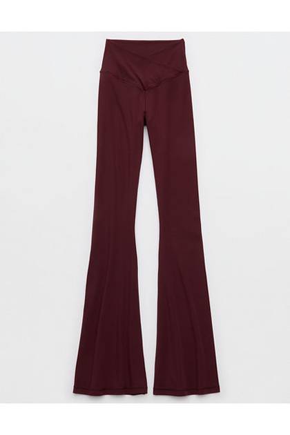 OFFLINE By Aerie Real Me High Waisted Crossover Flare Legging Royal Berry