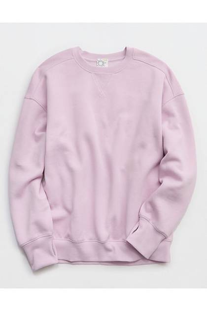 OFFLINE By Aerie Cloud Fleece Oversized Crewneck Sweatshirt Orchid