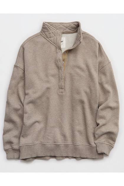 Aerie Oh Snap! Sweatshirt Heathered Taupe