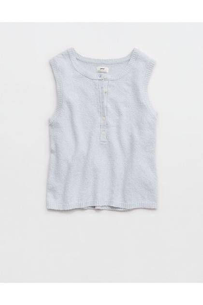 Aerie Sweater Tank Top Misty Sky