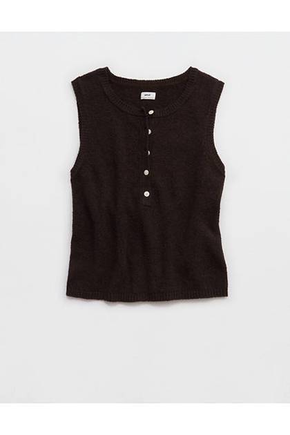 Aerie Sweater Tank Top Deep Earth
