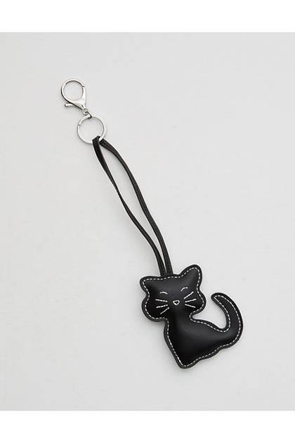 Aerie Cat Bag Charm Black