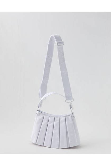 OFFLINE By Aerie Courtside Canvas Pleated Bag White