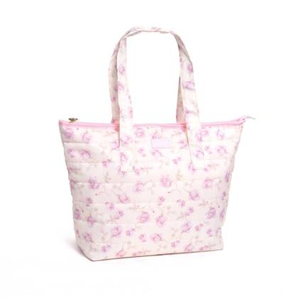 LoveShackFancy x Target - Yoobi Ribbon Rosa Quilted Tote Bag Sterling Dusk