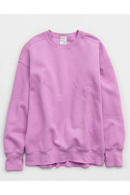 OFFLINE By Aerie Cloud Fleece Oversized Crewneck Sweatshirt Planet Pink