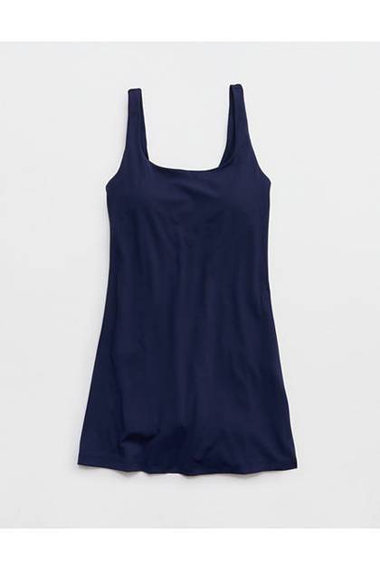 OFFLINE By Aerie Real Me Square Neck Mini Dress Royal Navy