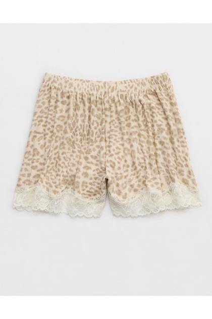 OVERSLEPT by Aerie Real Soft Ribbed Pajama Short Cake Batter