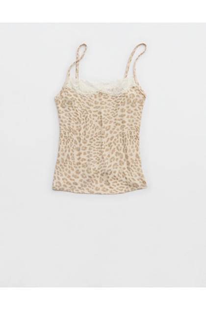 OVERSLEPT by Aerie Real Soft® Ribbed Tank Top Cake Batter