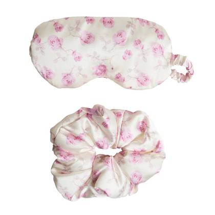LoveShackFancy x Target – Goody Ribbon Rosa Eye Mask + Scrunchie 2CT Sterling Dusk