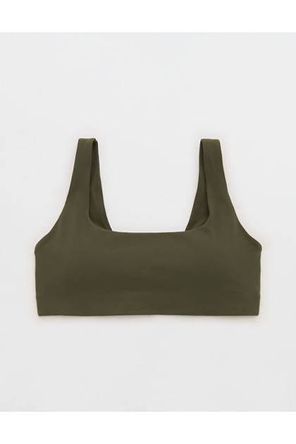 OFFLINE By Aerie Real Me XTRA Classic Sports Bra Festive Olive