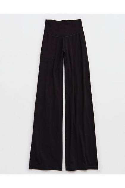 OFFLINE By Aerie Real Me XTRA High Waisted Tie Back Trouser True Black