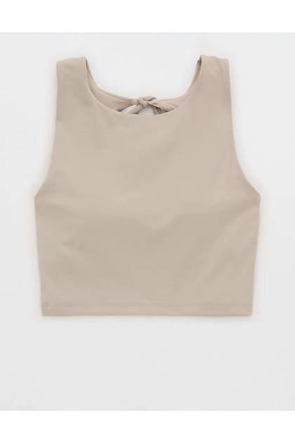 OFFLINE By Aerie Real Me XTRA Tie Back Longline Sports Bra Stone Harbor