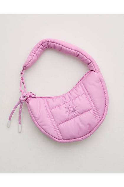 OFFLINE By Aerie Puff Love Mini Clip Bag Planet Pink
