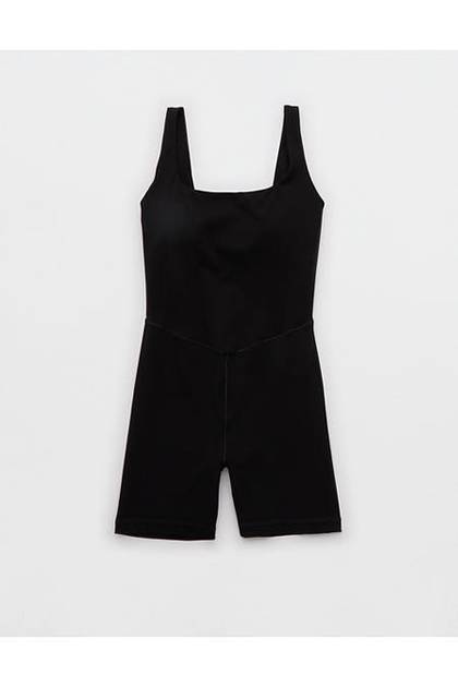 OFFLINE By Aerie Real Me XTRA Square Neck Romper True Black