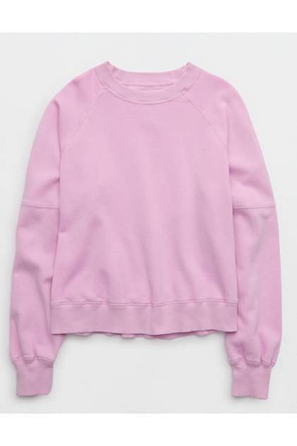 Aerie Go-To Classic Length Crew Sweatshirt Violet Willow